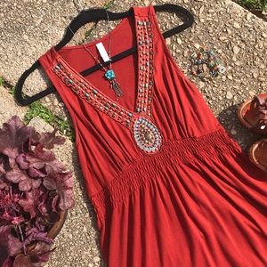 Xhilaration beaded sundress size large